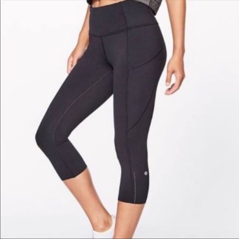 lululemon athletica Black Cropped High-Rise Leggings
